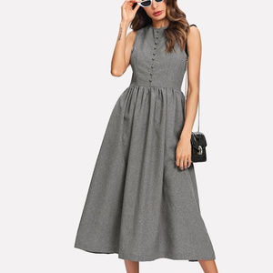 Button Up Marled Dress